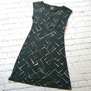 Ann Taylor Black and White Geometric Dress